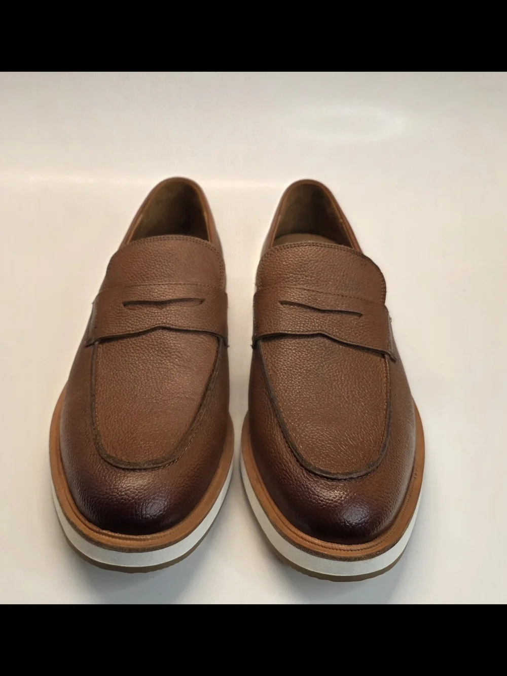 New Allen Edmonds Shoes Mens 10.5D Brown Benson Pebbled Leather Penny Loafer